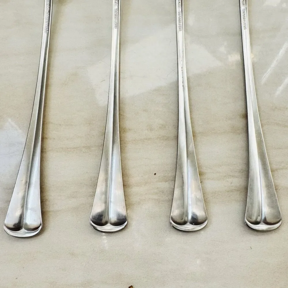 4pc ONEIDA Allegiance Iced Tea Spoons 7 1/2” Stainless Betty Crocker Oneidaware